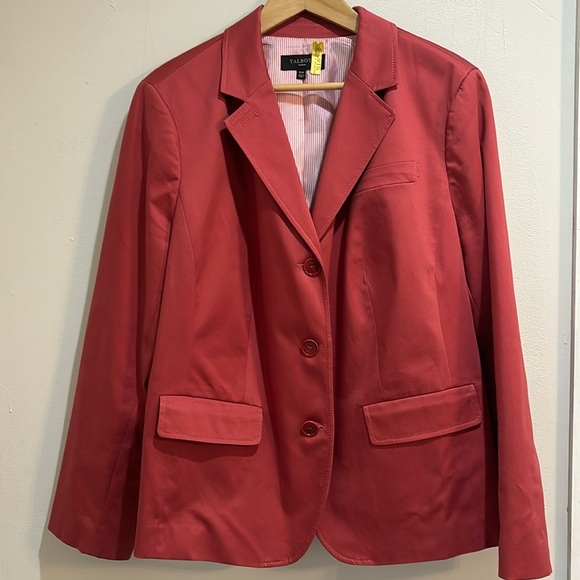 Talbots Jackets & Blazers - Talbots Womens Classic Blazer Jacket 16W Red Lined Cotton Pockets Work EUC